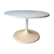 Table basse blanche et tulipe design 1970