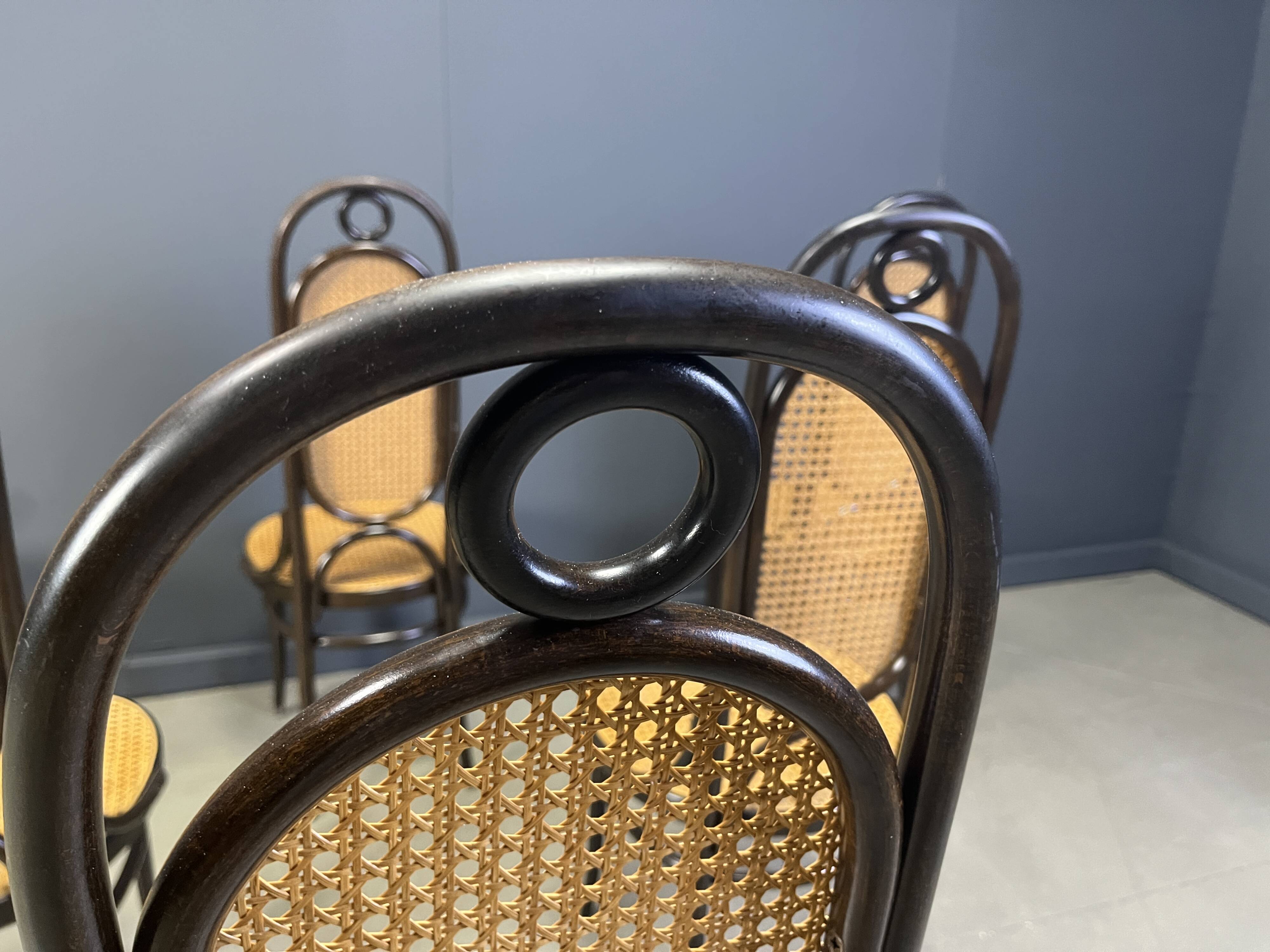 Thonet no. 207 dining chairs 'Long John', set of 6, 1985