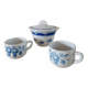 Set of 2 cups and an sugar bowl in iron earth