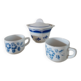 Lot de 2 tasses et un sucrier terre de fer