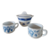 Set of 2 cups and an sugar bowl in iron earth