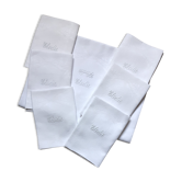 Service table damassé nappe et 6 serviettes brodées "elodie", 2m40 x 1m75, fin xixème, début xxème