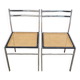 Paire de chaises en métal et cannage style Breuer ,1970