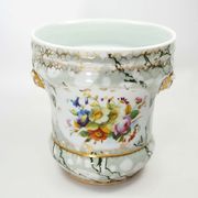 Antique Porcelain planter hand painted with mascarons with lion's head in relief-nineteenth century