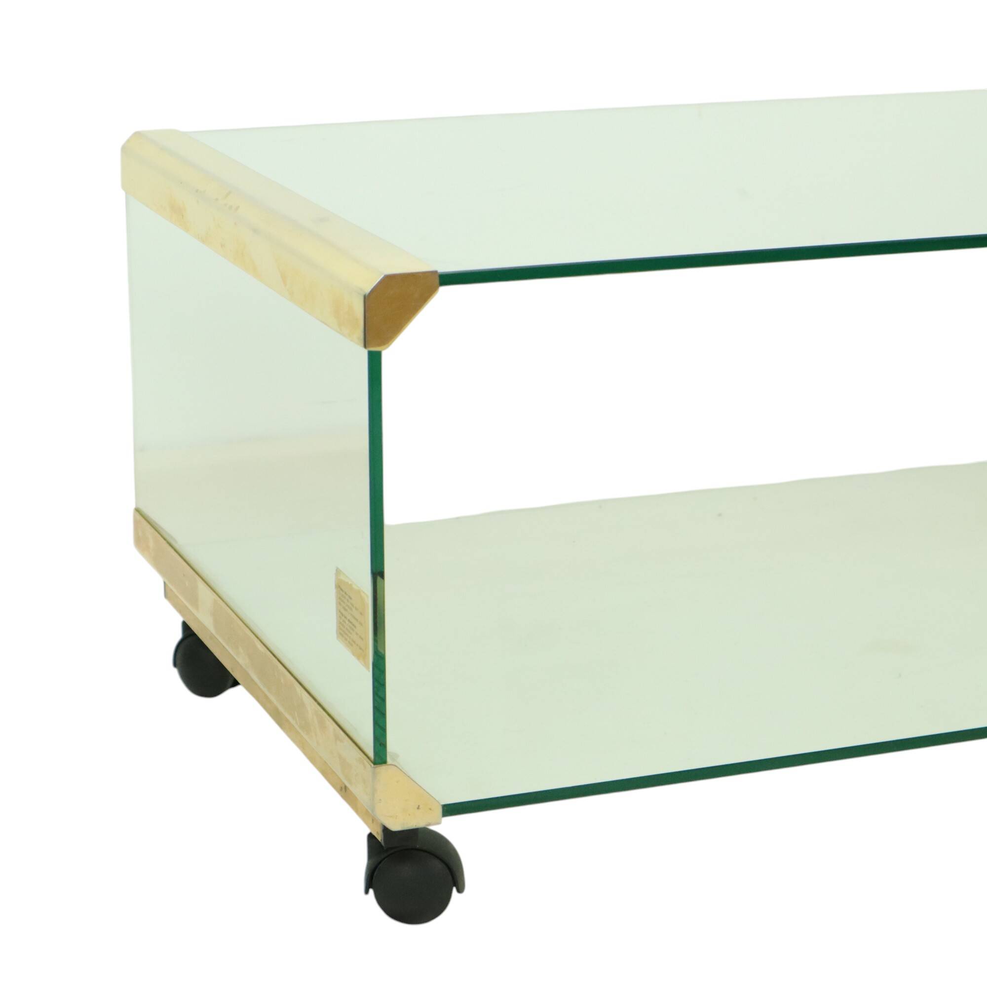 Italian Glass Coffee Table Gallotti & Radice Vintage Design 100cm