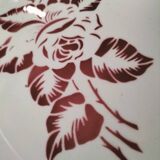 Digoin Sarreguemines Atlantic pattern tureen, deep red rose decoration