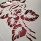 Digoin Sarreguemines Atlantic pattern tureen, deep red rose decoration