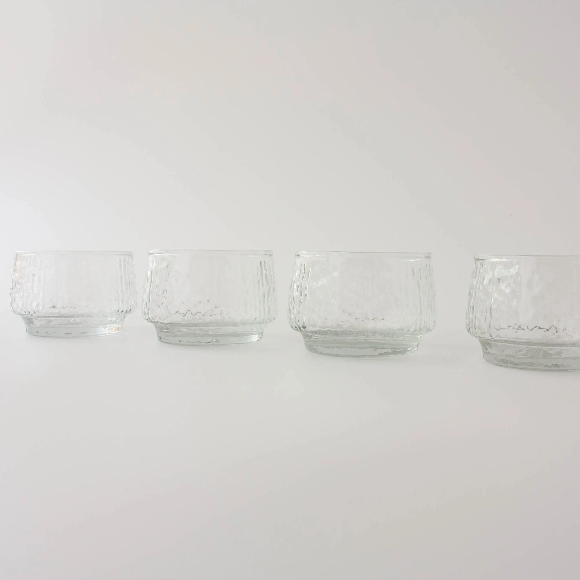 Scandinavian Style Textured Glass Dessert Bowls, 1960's