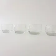 Bols à dessert en verre texturé de style scandinave, années 1960