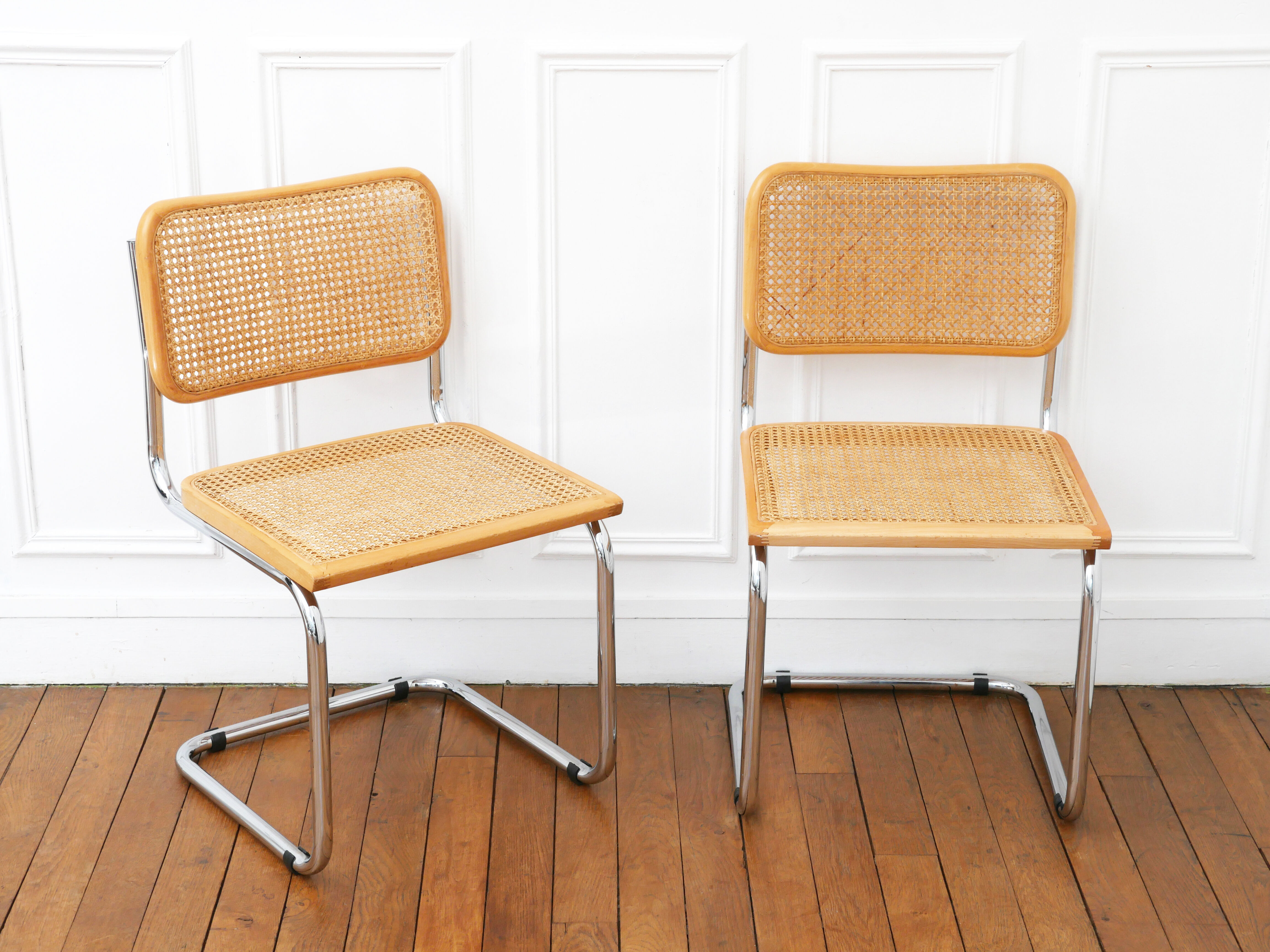 2 chaises Cesca B32 Marcel Breuer - Cannage assises refait