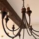 Copper metal chandelier with 10 bulbs