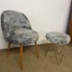 Vintage moumoute armchair and stool