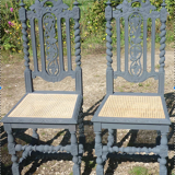 Neo-Renaissance carved chairs Henry II
