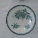 2 Assiettes  terre de fer Sté amandinoise décor vert Margot fleurs  faience ancienne