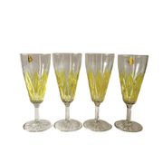 Set of 4 glasses - VMC Reims Arlequin champagne flutes - yellow decor