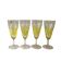 Lot de 4 verres - flûtes à champagne VMC Reims Arlequin - décor jaune