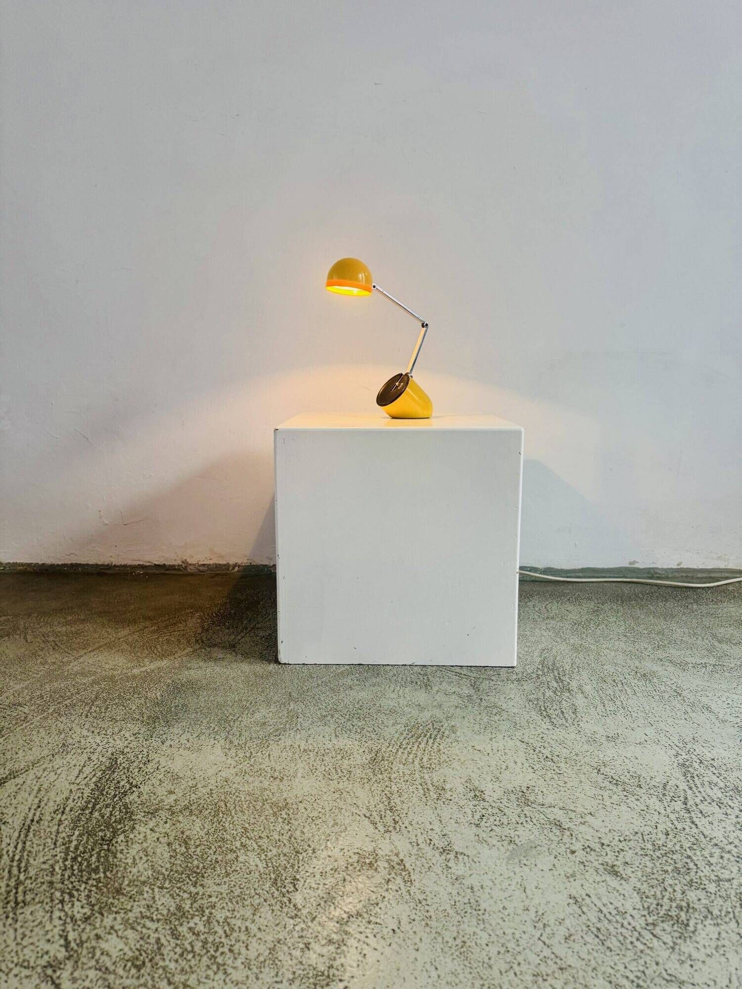 Na-718 ‘Aiai’ Folding Space-Age Desk Lamp In Yellow By Kreo-Lite, Hong Kong 1970S