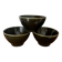 Vintage set of 3 numbered olive green bowls