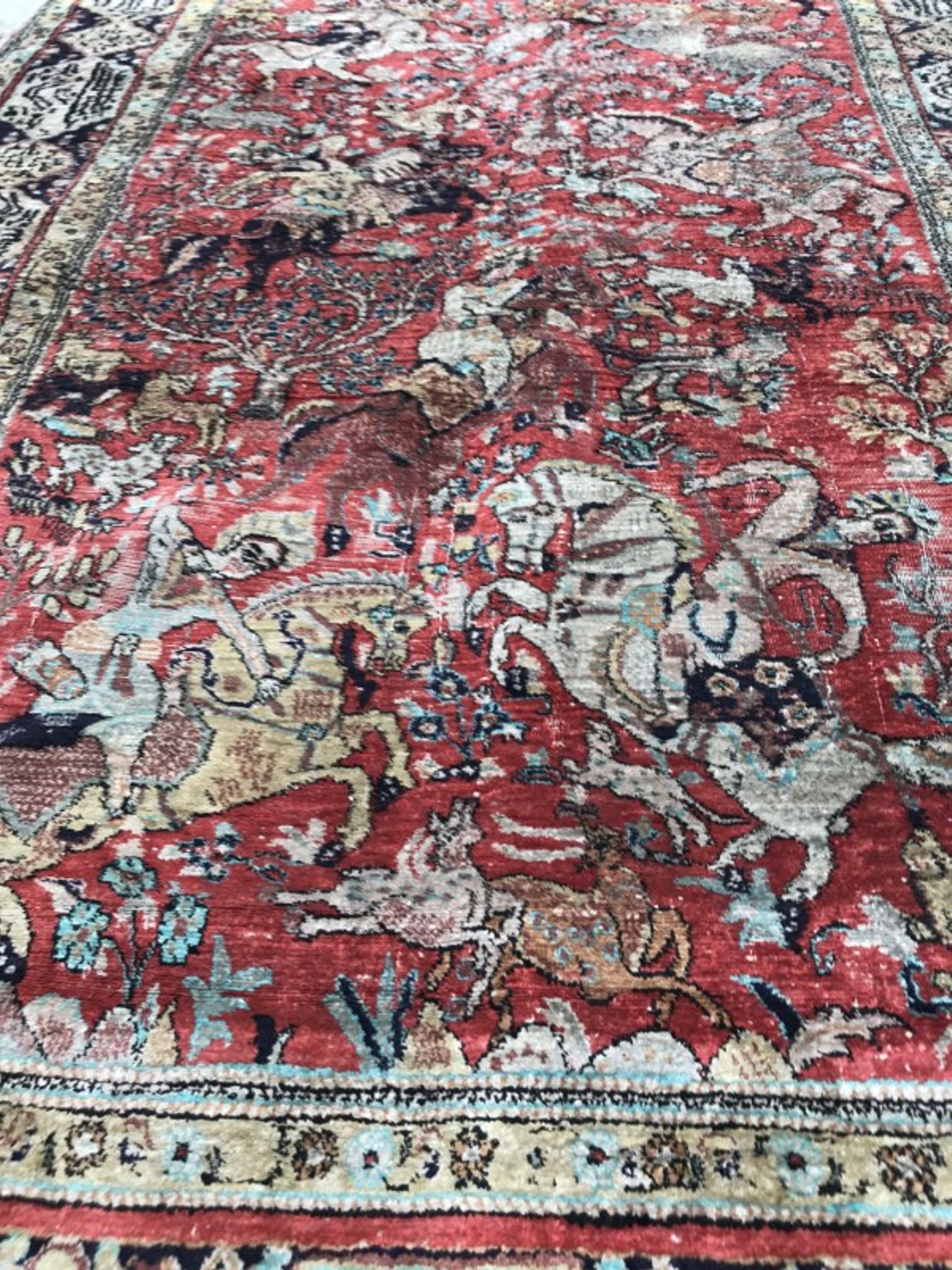 Vintage Persian Ghoum 108 X 164 CM hand made silk carpets