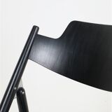 Black Mid Century “SE18” folding chair by Egon Eiermann for Wilde + Spieth