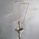 Antique lamp, silver-plated bronze candlestick base
