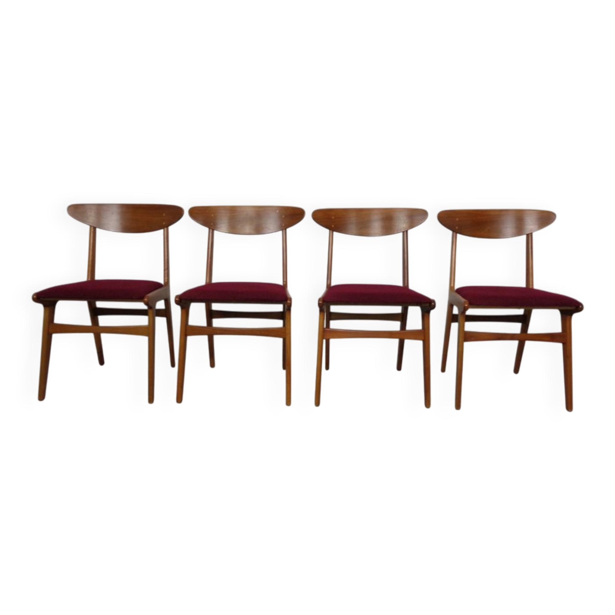 Mid-Century Walnut Dining Chairs, 1960s, Set of 4