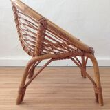 Vintage rattan basket armchair