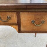 Louis XVI desk in solid wood and burgundy leather