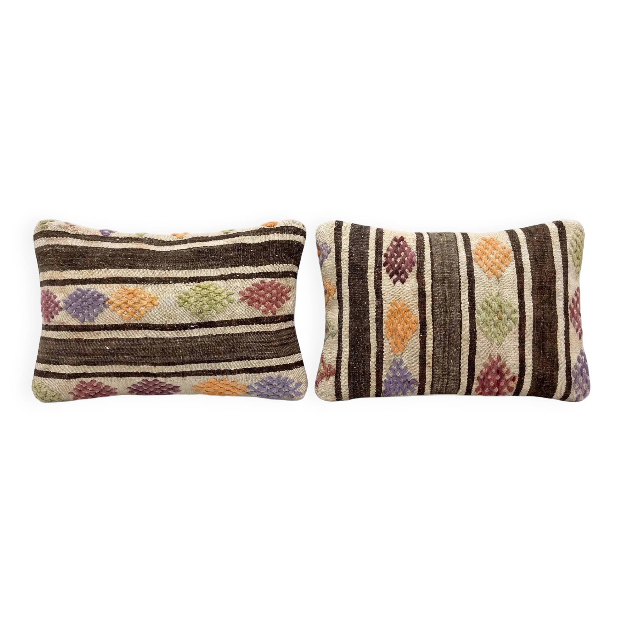Set of 2 vintage kilim cushion covers 41x61 cm