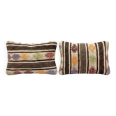 Set of 2 vintage kilim cushion covers 41x61 cm