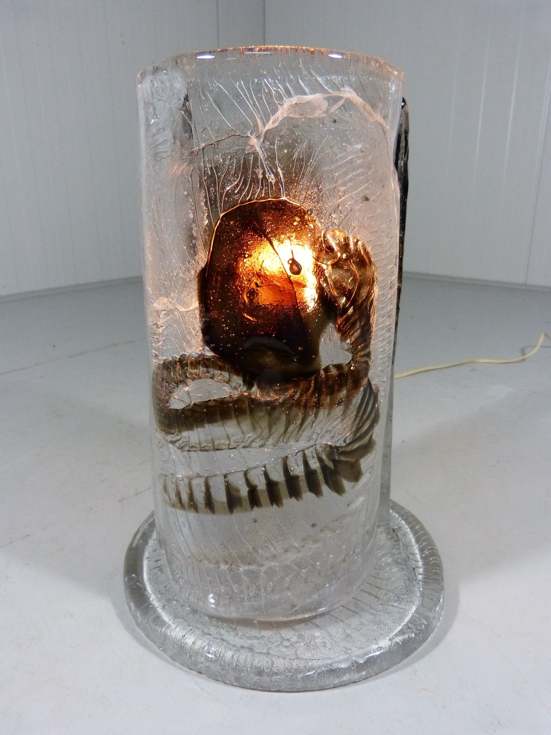 Lampe de table en verre par Mazzega, Italie