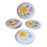 Assiettes fleuries Sarreguemines, 1960.