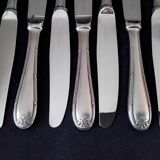 Box of 12 single-piece Comargent steel table knives