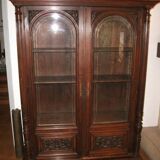 Glass library in Henri II style made of solid wood