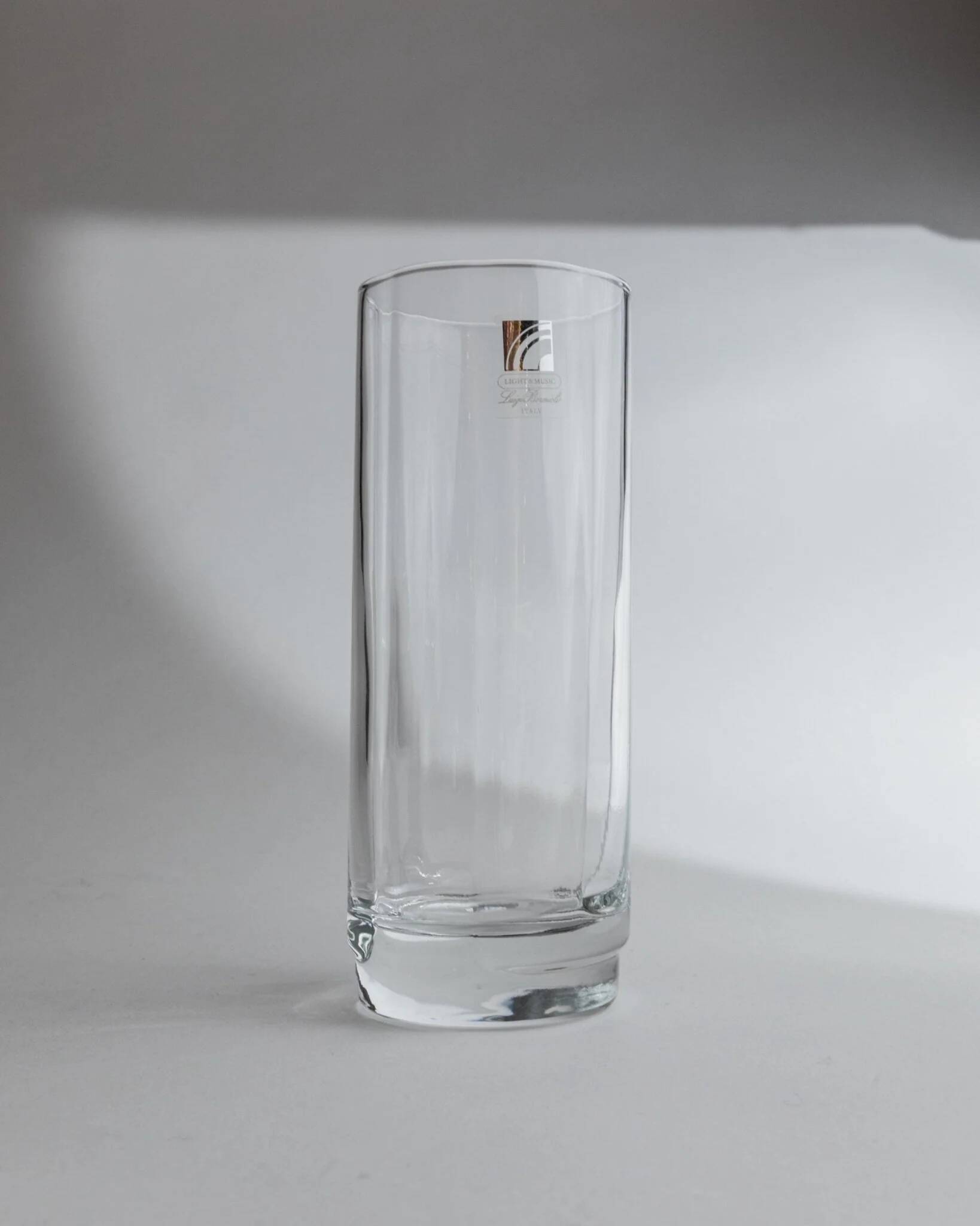 Clear crystal flower-shaped longdrink glasses – Vintage 1980s Luigi Bormioli, Italy, Set of 8