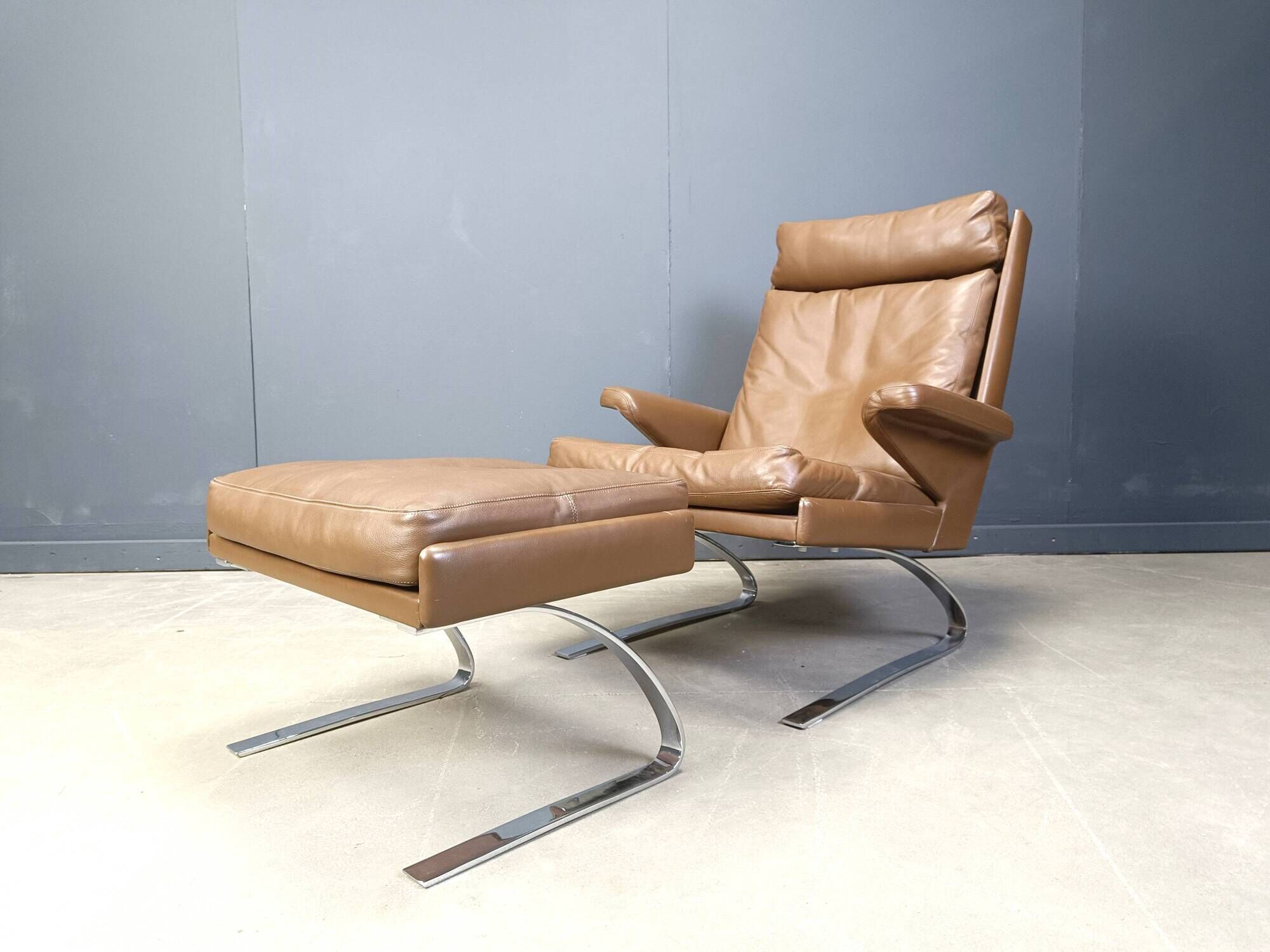Swing Lounge Chair and Ottoman by Reinhold Adolf and Hans-Jürgen Schräpfer