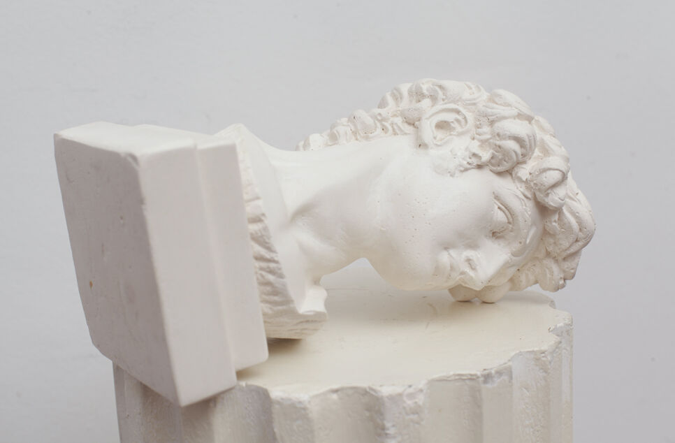 David head in white plaster