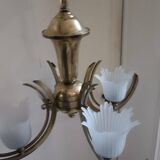 Lustre en laiton style art déco