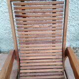 Teak stretchy long chair.