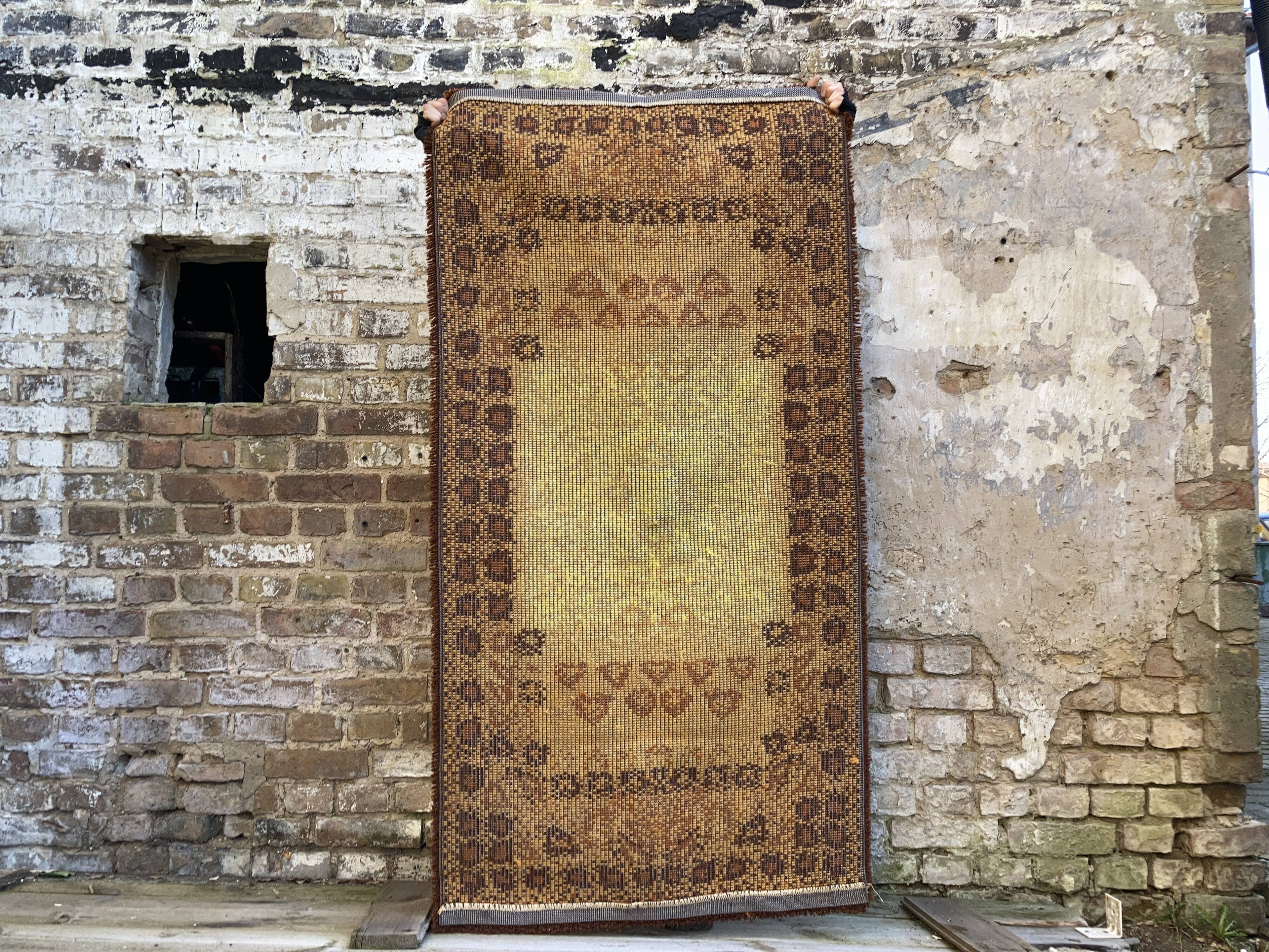 70s wool rug handwoven