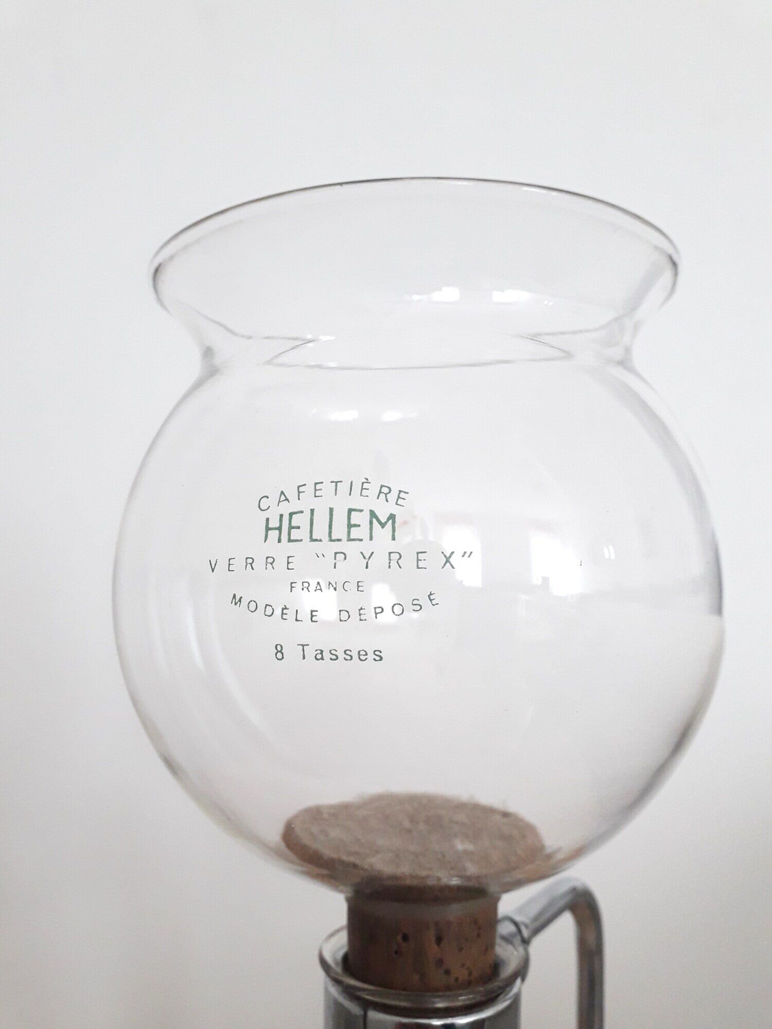 Hellem france vacuum coffee maker - 8 cups, pyrex glass -vintage 1960
