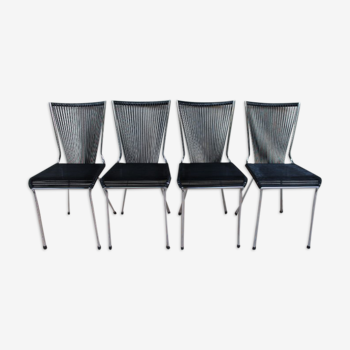 4 chaises scoubidou années 60