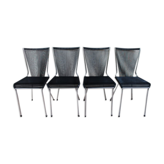 4 chaises scoubidou années 60