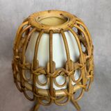 Mid-Century French Rattan and Wicker Table Lamps by Louis Sognot, 1960s,