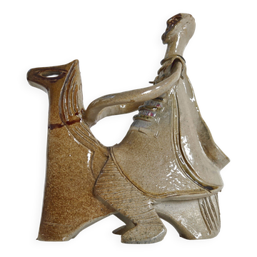 Cavalier en grès vintage, 1970