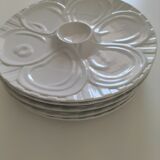 Set of 5 oyster plates in Limoge porcelain