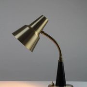Table / Desk Lamp Model 600/5 by Gemi — Swedish Modernism in Black & Brass, 1960s