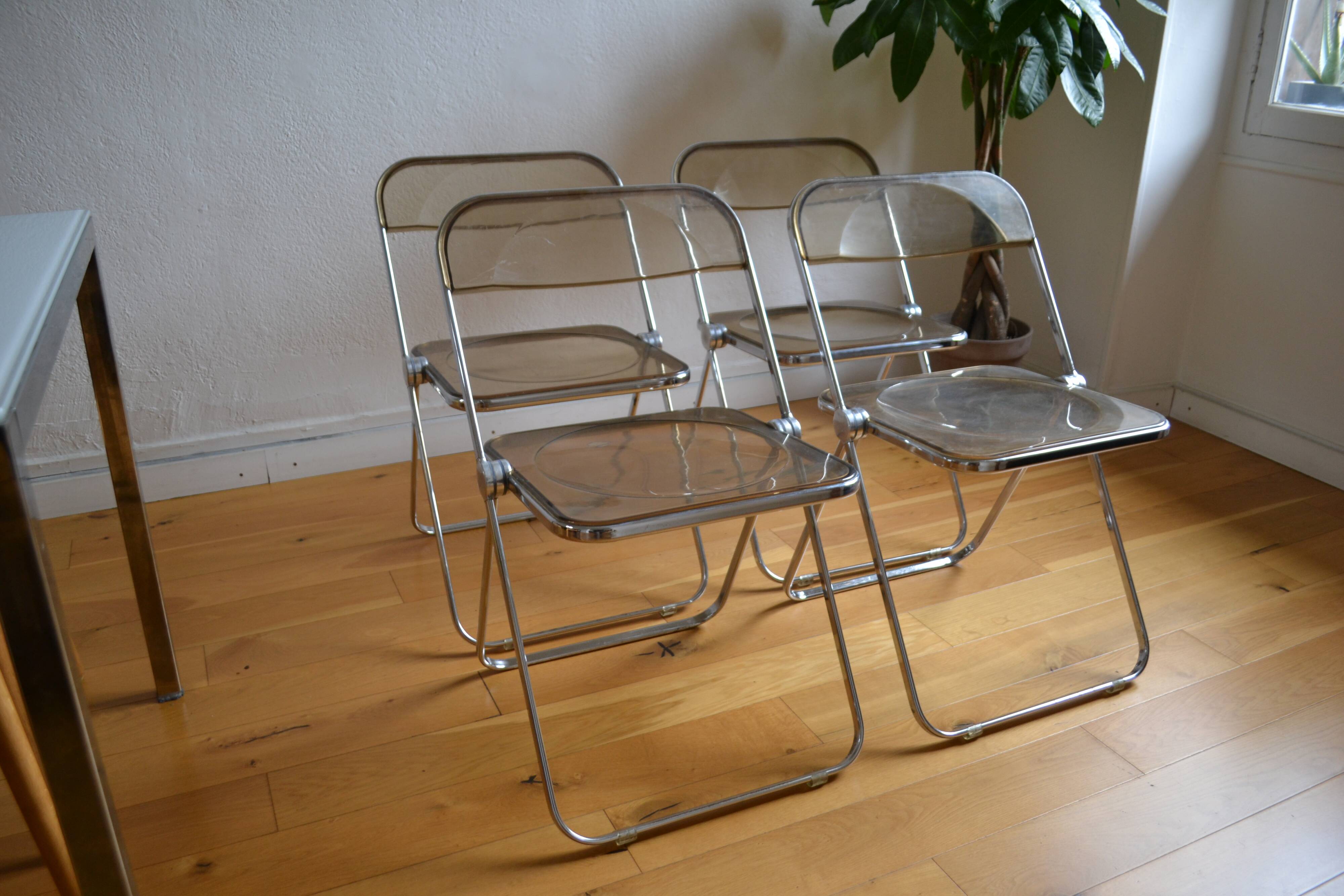4 chaises Plia by Giancarlo Piretti @ castelli circa 1970
