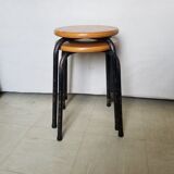 Pair of stackable vintage stocking stools - 50s