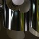 Lustre italien chromé à cinq lumières et abat-jour cylindrique, années 1970